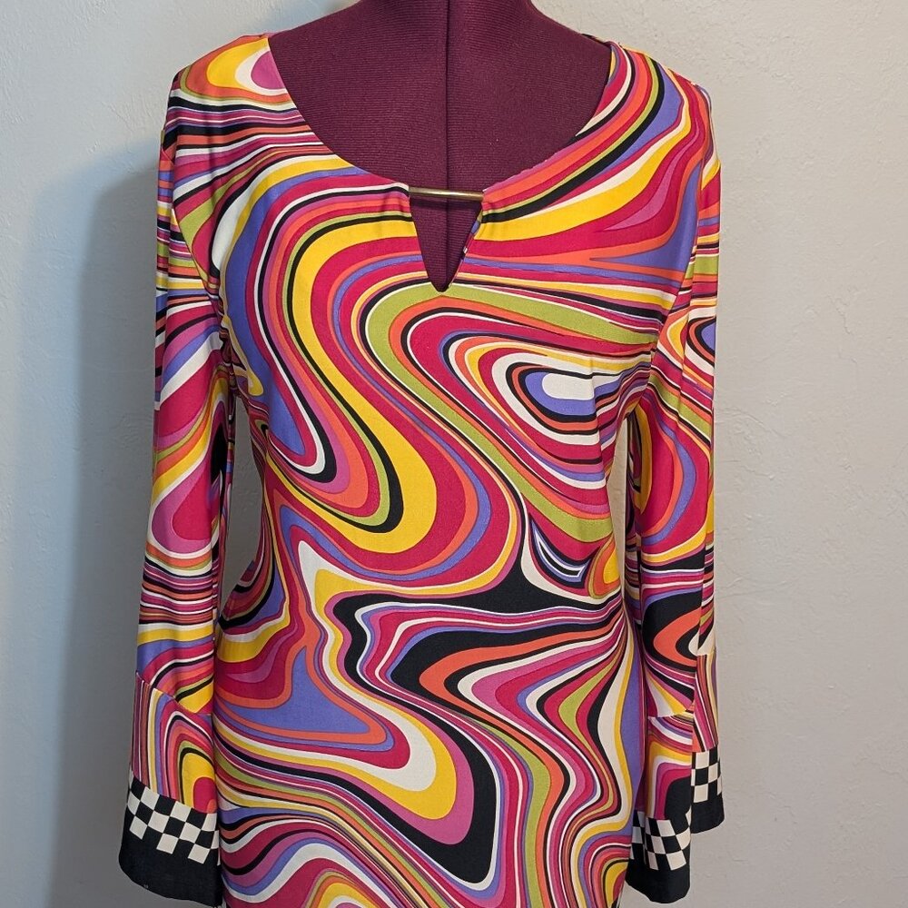 AA Studios, Short Geometric Swirl Dress, Size M
